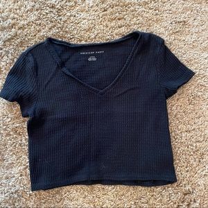 American Eagle, black crop top, S